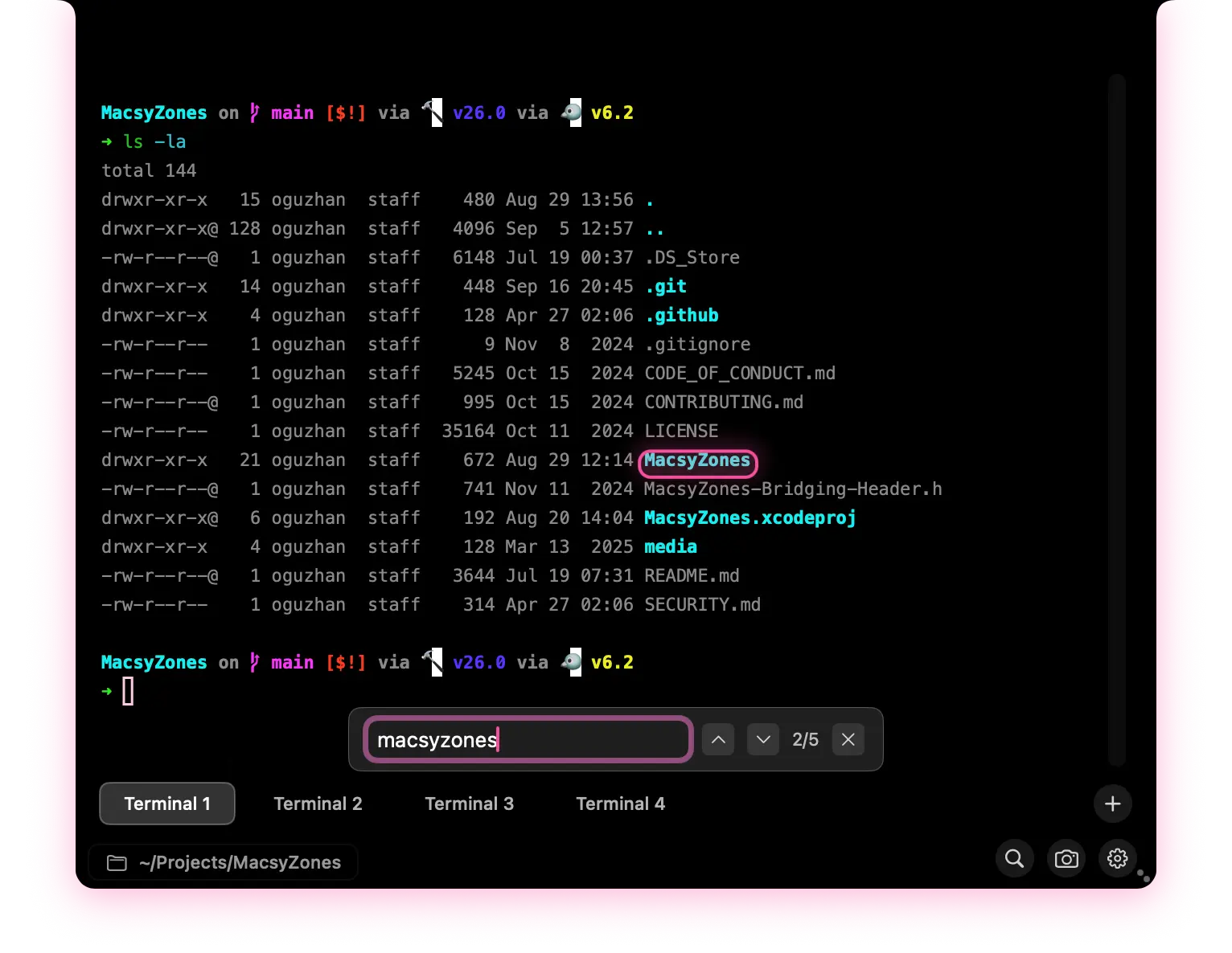 QuakeNotch Terminal Search